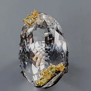 Anillo talla 8 cuarzo 50 quilates plata de ley 925 R249007 - Imagen 1 de 3