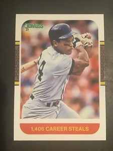 2021 Donruss Baseball Rickey Henderson 1,406 Career Steals Variation NY Yankees 