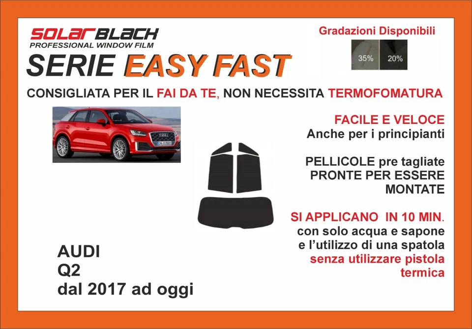 pellicole oscuranti vetri pre-tagliata Audi Q2 17-  kit post EASY FAST - Imagen 1 de 1