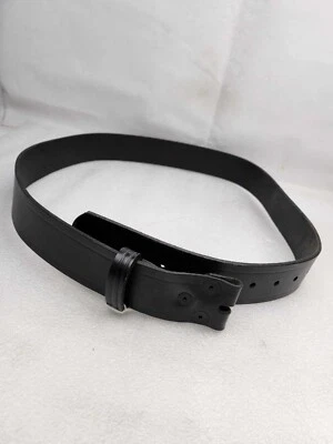 Nuevo Auténtico Cinturón de Cuero Negro Policía Militar de Estados Unidos - Cinturón de Piedra Arco Ejército Foto 1 de 4