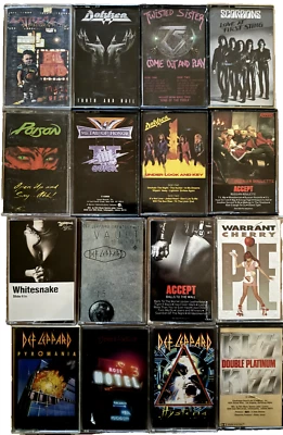 Heavy Metal - CASSETTE LOT of 16 - DEF LEPPARD/SCORPIONS/DOKKEN/POISON/KISS - Image 1 of 3