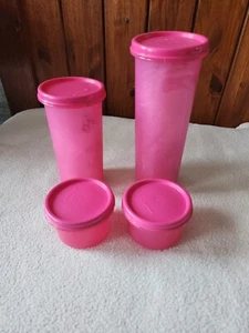 Tupperware Modular Mates 4 Stück #1 3 4 runde Behälter rosa - Bild 1 von 1