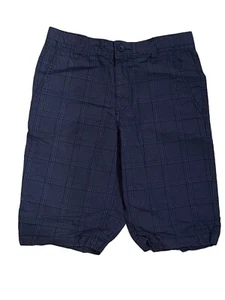 Old Navy Boys Blue Plaid Flat Front Cotton Casual Chino Shorts Size 12 - Picture 1 of 6