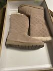 Michael Kors Women's Beige Suede Quilted Line Calf Boots Size 6m