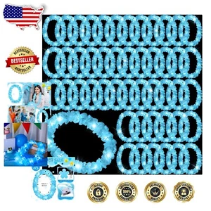 40 Zoll LED Hawaii Leis - 48 Stck. bunte Blumen Halsketten für Feiern - Bild 1 von 9