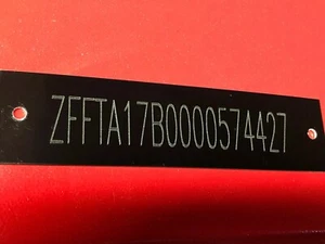 ENGRAVED Serial # Tag Plate Car Hot Rod Trailer Truck M.Cycle BLACK Plate 4”x1” - Picture 1 of 12