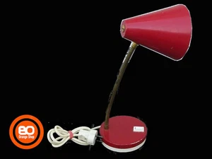 1950er Schreibtischlampe rot Rockabilly mit neuer LED Tischleuchte Schwanenhals - Bild 1 von 3