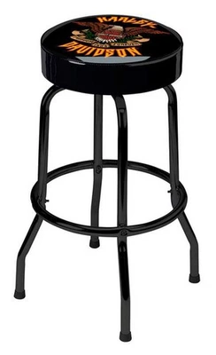 Harley-Davidson Hard Rock Eagle Bar Stool, Durable Steel Frame - Black - Image 1 of 2