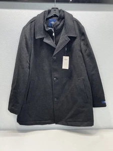 Hart Schaffner Marx Men's Coat Wool Blend Macbeth Size L Black Heather - Picture 1 of 6