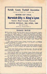 Norwich City v Kings Lynn (Norfolk Senior Cup Final @ Carrow Road) 1959/1960 - Picture 1 of 1