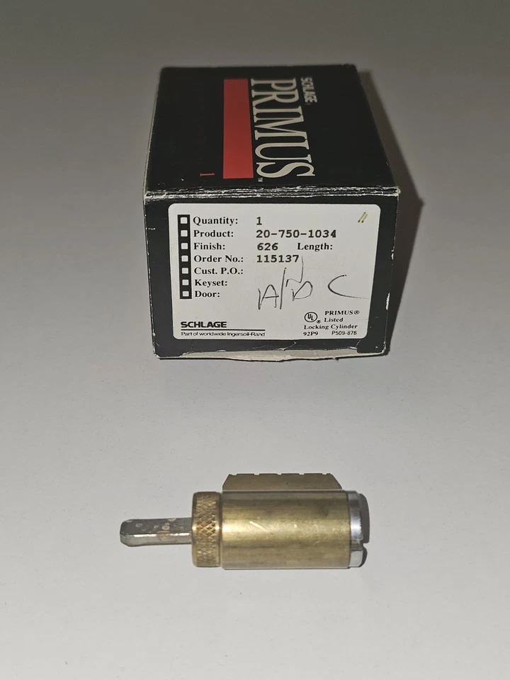 Schlage 20-750-1034 626 Cilindro Primus Cerradura Alta Seguridad Nivel 1 SIN LLAVES Foto 1 de 4