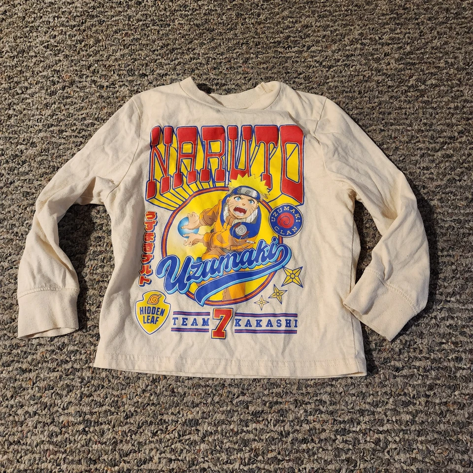 Camiseta Naruto 2002 Manga Larga Niños XS Team 7 Kakashi Hoja Oculta Uzumaki Foto 1 de 4