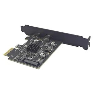 Carte d'extension PCI E 1x vers USB3.2 Type C pour ordinateur de bureau et - Afbeelding 1 van 4