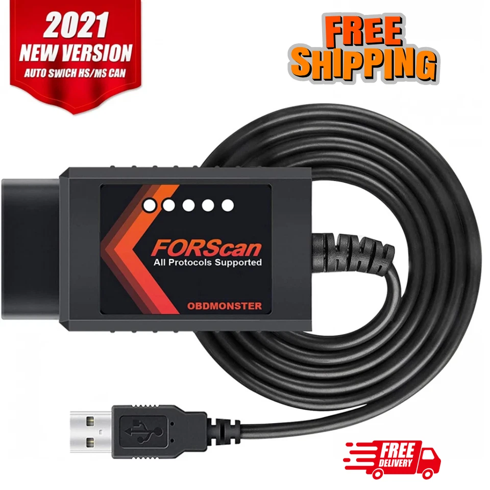 [FORScan Pro] Adaptador FORScan ELM327 OBD2 Compatible con F150 F250 y... Foto 1 de 4