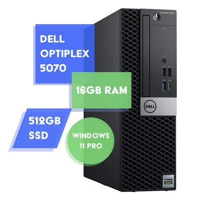 Dell Optiplex Desktop Computer - Intel i5 8th Gen | 16GB RAM 512GB SSD | Win 11 - Image 1 of 4