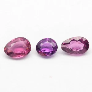 💎 Lotto 3 pezzi 1,01 ct t.w ovale e pera granato rodolite naturale - pietra preziosa Africa - Foto 1 di 4