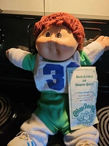 Camiseta deportiva vintage 1982 Cabbage Patch Kids #31 cabello castaño ojos marrones muñeca - Imagen 1 de 7