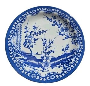 Set 4 piatti vintage fiori di ciliegio bianco blu casale casale Himark - Foto 1 di 8