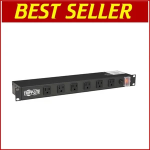 Versatile 12-Outlet Power Distribution Strip with 15ft Cord & Circuit Breaker - Afbeelding 1 van 11
