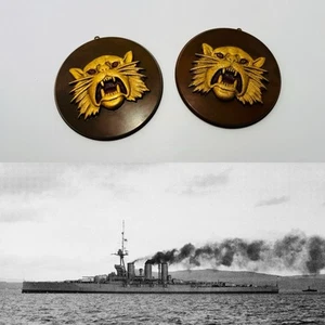 Superb Early Heavy Royal Navy HMS Tiger Mounted Gun Tampion or badge (c.1914) - Picture 1 of 7