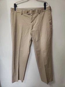 Perry Ellis Portfolio Premium Flex Twill Men Dress Pants 38x30 Tan Stretch Khaki - Picture 1 of 11