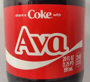 Comparte una Coca-Cola con Ava 2025 Regalo Personalizado Edición Limitada Botella Coca-Cola - Imagen 1 de 4