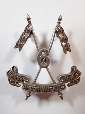 India: 6º (DOCO) Lanceros Original Sello Plata Oficial Gorra Insignia (1921). Foto 1 de 4