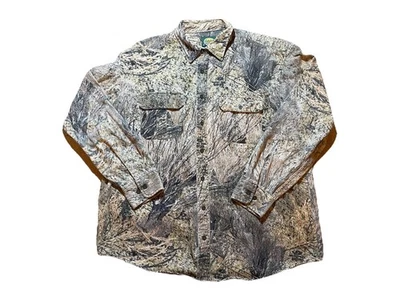 VTG Cabela’s Mossy Oak Brush Camouflage Shirt Button Up Long Sleeve Mens XL Tall - Image 1 of 4