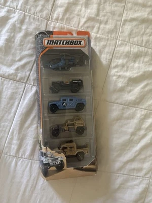 2016 Matchbox Military 5-Pack Helicopter, Jeep, Humvee, Sahara Sweeper, MXT - Image 1 of 4