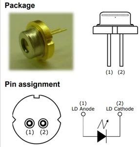1 Stück Panasonic KLC310FL01WW 378nm 500mW Ultraviolett Laserdiode - Bild 1 von 4