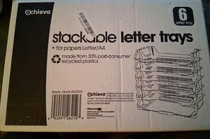 Bandeja de escritorio de carga lateral reciclada tamaño carta 26212 6 segundos - negra (6/PK)  - Imagen 1 de 1
