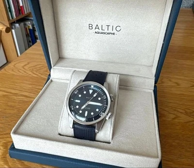BALTIC Aquascaphe Dual Crown Black Dial Rubber Bracelet  Automatic from Japan - Image 1 of 4