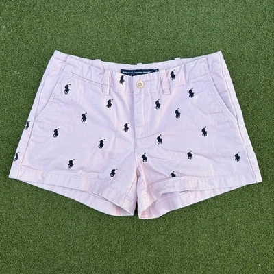 Pantalones Cortos Deportivos Ralph Lauren Para Mujer Talla 2 Rosa Tostado Bordado Polo Logo Preppy Foto 1 de 4