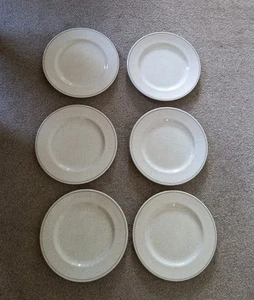 Set Of 6 Churchill  Super Vitrified Dinner Plates Grey and Brown Speckled 10" - Picture 1 of 4