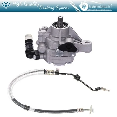 Power Steering Pump w/ Power Steering Pressure Hose For 02-2006 Honda CR-V 2.4L - Image 1 of 4