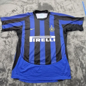 Camiseta local Inter de Milán 2006-07 Nike para hombre XL Pirelli negra azul camiseta de fútbol - Imagen 1 de 10