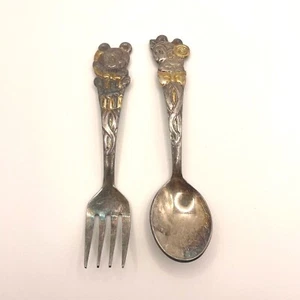Vintage Disney Mickey und Minnie Maus Löffel und Gabel Set Korea - Bild 1 von 7