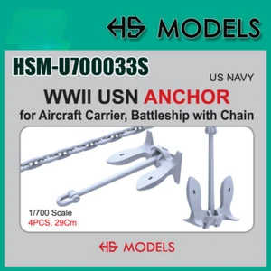 HS-MODEL U700033S 1/700 WWII USN ANCHOR For Aircraft Carrier, Battleship With - Picture 1 of 6