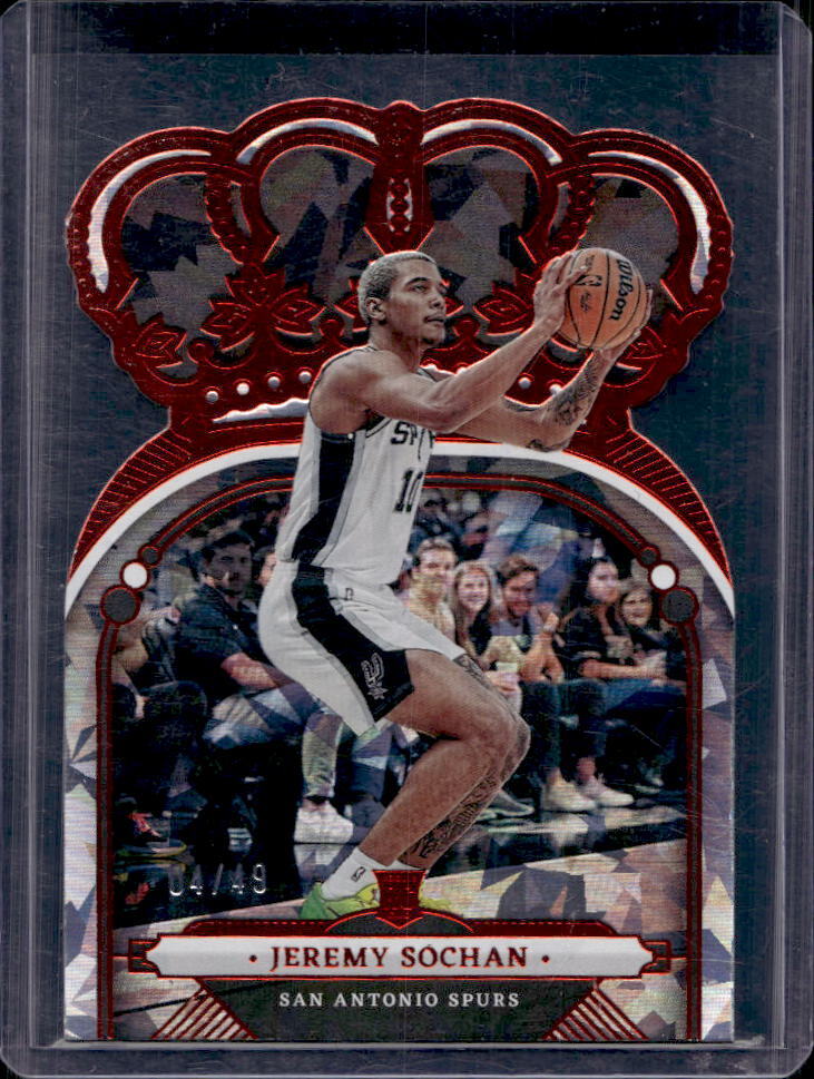 2022-23 Panini Crown Royale Jeremy Sochan RC Rookie Card 53 Red Crystal #04/49