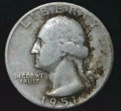 1951-D 25C Washington Quarter 90% Silver 21htu1212 - Image 1 of 2