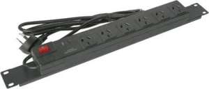 Horizontal Rack Mount PDU 19" Power Board 6 Way GPO 1RU 1U Strip Rail SPIKE 10A - Picture 1 of 1