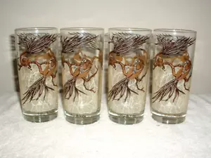 Juego de 4 vasos vintage Georges Briard Faisán Highball 6 1/4" - Imagen 1 de 3