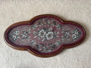 Antique Beaded Embroidery Victorian Table Plateau Tray Centerpiece - Picture 1 of 11