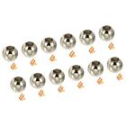 Pull Cord End Cord Metal Bead Lamp Zipper Round Ball Pull End Silver Tone, 12pcs