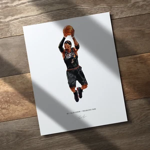 Allen Iverson Philadelphia 76ers Basketball 8x10 Print Poster Art Illustrated - Picture 1 of 10