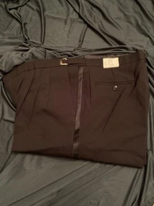 Herren Smokinghose schwarz Satin Streifen 40 verstellbarer Bund ungesäumt Polyester NEU - Bild 1 von 6