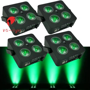 4PCS RGBWA UV Wireless DMX Battery Powered Small Mini LED Uplights Par Light - Picture 1 of 9