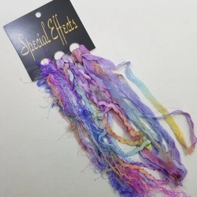 Embroidery Embellishment Set 7mm Ribbon Braid Trim Eyelash Purple Pink Sorbet - Image 1 of 3