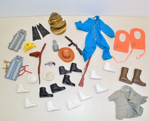 Vintage 12" GI JOE Action Figure Accessory Lot Hasbro Deep Sea Diver Helmet 1/6 Cover