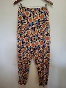 Beautiful Sketched Soft Leggings Sunflowers, 3X Pockets - Fitted At Ankles - Picture 1 of 7